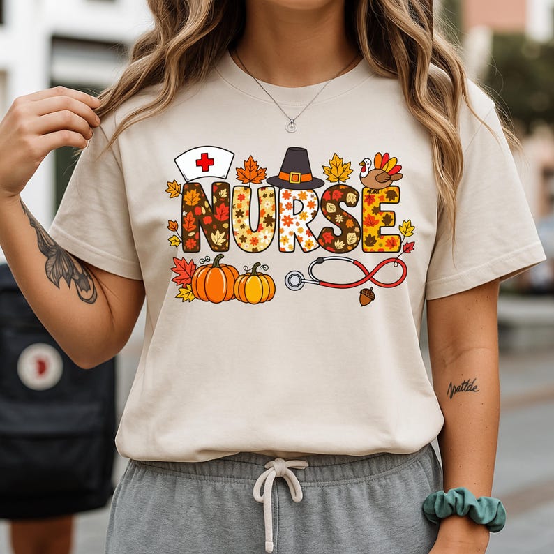 Fall Nurse Background Fall Nurse PNG, Thanksgiving Nurse PNG, Autumn Stethoscope Nurse Design ...