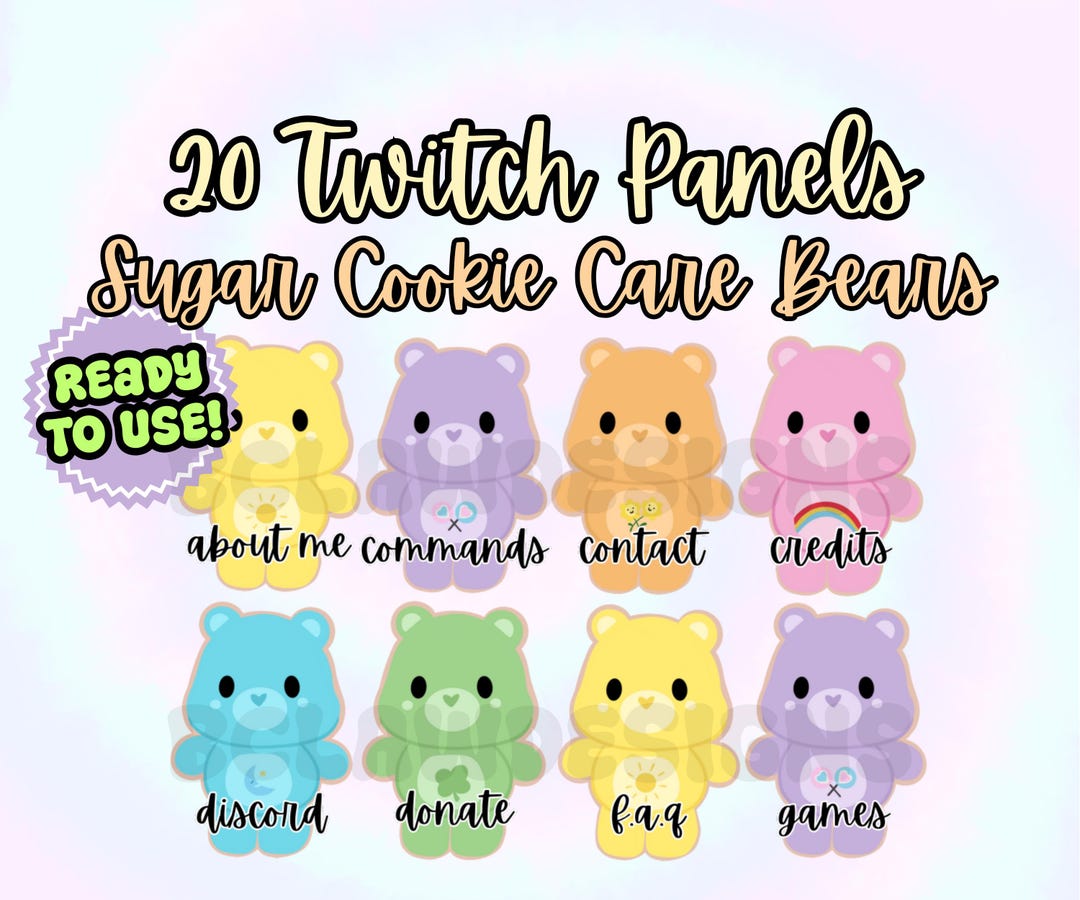 Care Bear Twitch Panels: Sugar Cookie Theme (digital Download - Etsy