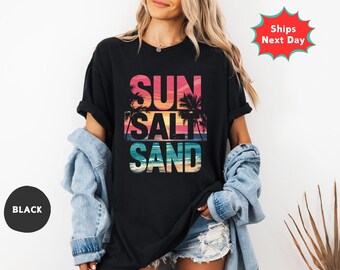 Sun Sand Salt Beach Shirt: Women's Oversized Cotton Summer Tee