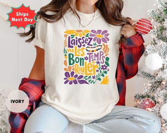 Comfort Colors Mardi Gras T-Shirt, Laissez Les Bon Temps Rouler Tee
