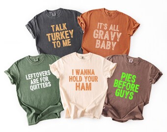 Comfort Colors Funny Thanksgiving Shirt, Friendsgiving Matching T-Shirts