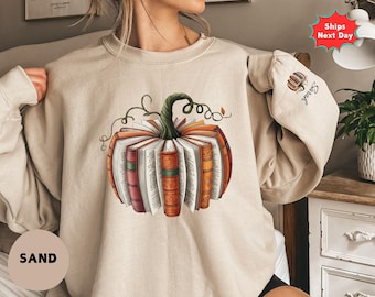 Book Pumpkin Fall Sweatshirt, Spooky Book Shirt, Halloween Book Shirt, Book Lover Gift
