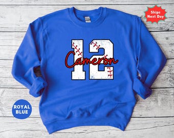 Baseball Sweatshirt,Personalized Softball Sweatshirt, Baseball Mom Shırt, Custom Number And Name Sweater, Baseball Name Shirt