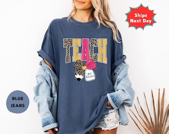 Custom Daisy Floral Teacher Shirt: Preppy Comfort Colors Cotton Tee
