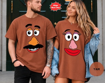 Comfort Colors® Mr & Mrs Potato Head Thanksgiving Shirt, Custom Halloween Couple T-shirt, Funny Fall Family Shirt, Potato Shirt