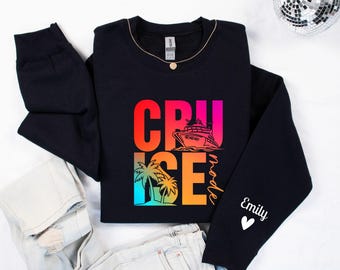 Personalized Cruise Squad Sweatshirt, Retro Family Vacation Hoodie