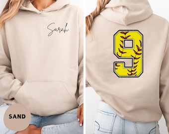 Softball Sweatshirt,Custom Number And Name Hoodie,Personalized Softball Shirt,Softball Mom Hoodie,Softball Team Sweatshirt
