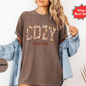 Comfort Colors Fall Floral T-Shirt - Cozy Season Tee