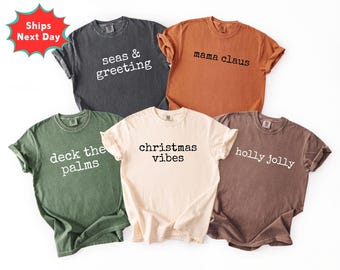 Comfort Colors Tropical Christmas Shirt, Beach Family Group Tee