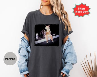 Comfort Colors Funny Smoking Cat Meme T-Shirt, Gen Z Sarcastic Gift