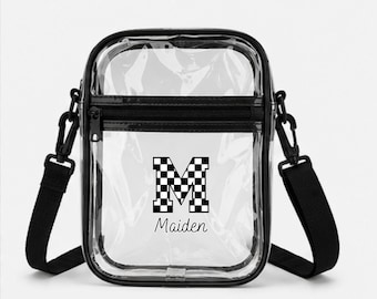 Custom Clear Stadium Bag, Sports & Gym Bags, Name Soccer Bags, Game Day Concert Festival Clear Crossbody Bag, Stadium Approved Clear Bag