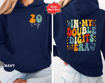 Personalized Double Digits Era Sweatshirt, Custom Birthday Girl Shirt, 20th Birthday Gift