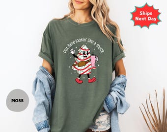 Comfort Colors Christmas Tree Cake Shirt - Funny Holiday Graphic Tee