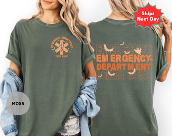 Comfort Colors ER Halloween Shirt, Spooky Emergency Department Crewneck