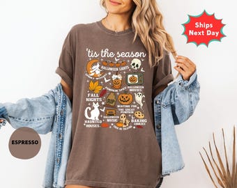 Comfort Colors Halloween T-Shirt, Retro Fall Graphic Tee