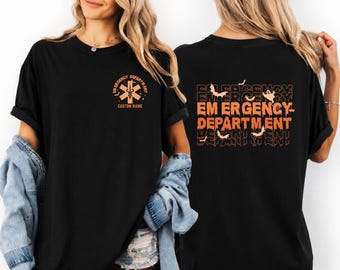 Comfort Colors ER Halloween Shirt, Spooky Emergency Department Crewneck
