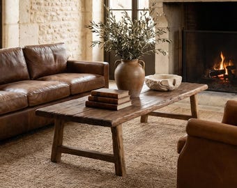 Reclaimed Wood Coffee Table for Living Room Coffee Table Rustic Handmade Coffee Table Large Coffee Table Live Edge Furniture Farmhouse Table