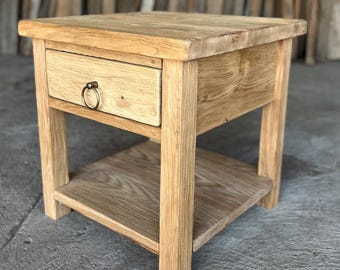 Rustic Reclaimed Wood End Table with Drawer Rustic Barnwood Side Table for Living Room Unique Furniture End Table Handmade Nightstand