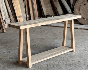 Reclaimed Wood Console Table for Entryway Rustic Console Table Modern Narrow Farmhouse Table Hallway Console Table Live Edge Wood