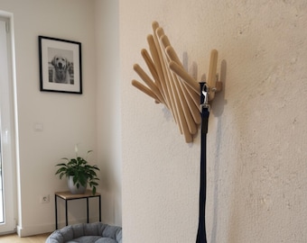 Eco Wooden Wall Hook Rack: Pine Wood Coat Hanger, Modern Entryway & Kids Room Organizer