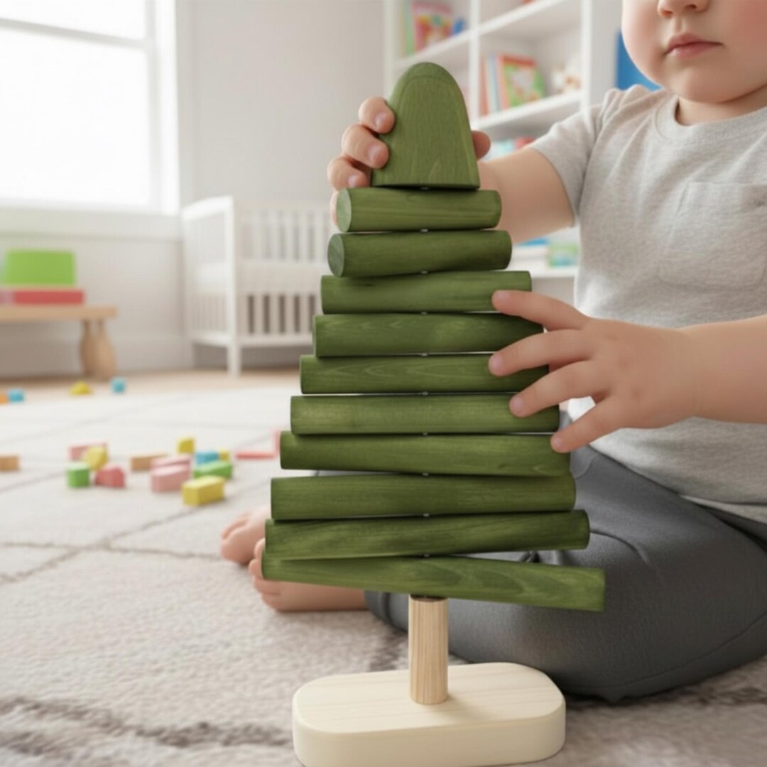 Montessori Wooden Tree Toy: Waldorf Inspired Wood Figurine, Eco ...