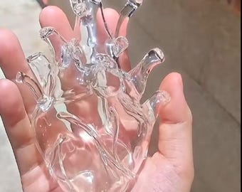 マンタ 小さなミニチュアガラスの置物 – 手作り 1インチ 吹きガラスの