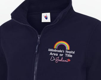 Custom Nurse Ladies Jacket, Personalised Medical Jacket with Name, Embroidered Womens Fleece Jacket, Nurse Uniform Top, Nursing Student Gift