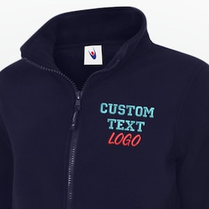 Custom Embroidered Ladies Full Zip Fleece Jacket, Personalised Embroidered LOGO/Text Womens Work Jacket, Nurse Staff Uniform Fleece Jacket