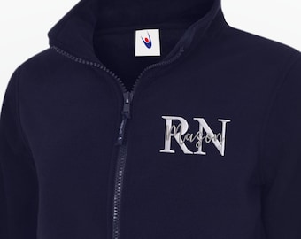 Personalised Registered Nurse Ladies Fleece Jacket, Custom Name Embroidered Zip Up Coat, Nursing Student Top, Medical Gift for Women Jacket