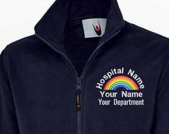 Spersonalizowana kurtka polarowa dla pielęgniarki, haftowany fartuch szpitalny, polar z monogramem wydziału, prezent dla studenta pielęgniarstwa, top dla pracownika służby zdrowia