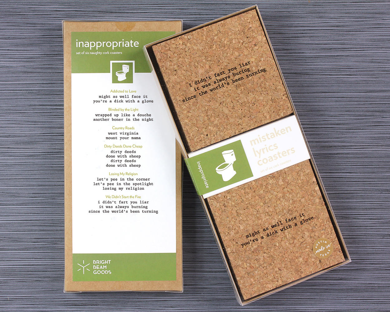 Inappropriate Mistaken Song Lyrics Coasters Set Etsy