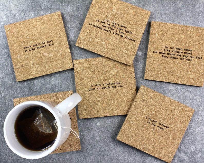 Country Music Mistaken Lyrics Coasters Set Etsy