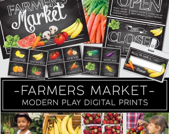 Kids Pretend Play Farmers Market: Printable Dramatic Play Set (PDF)