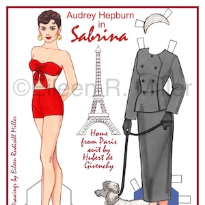 Audrey Hepburn in Sabrina Paper Doll