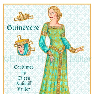 Poupée en papier Reine Guenièvre