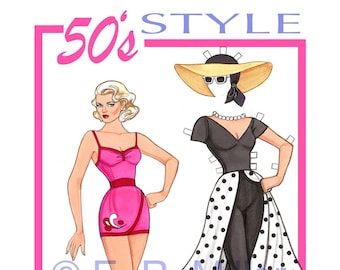 1950's style fashion paper doll