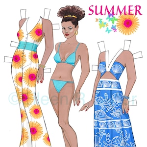 Sommer Papierpuppe