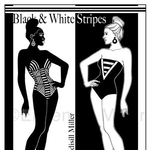Black and White Stripes Paper Doll
