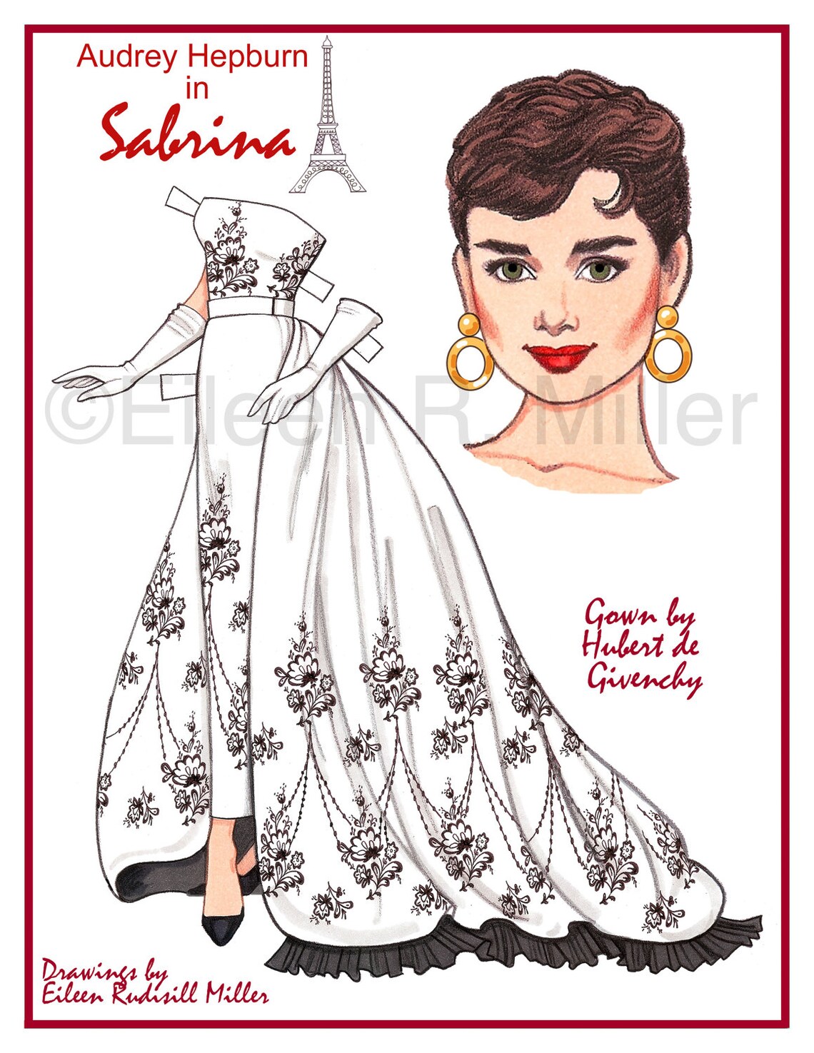 Audrey Hepburn in Sabrina Paper Doll - Etsy Denmark