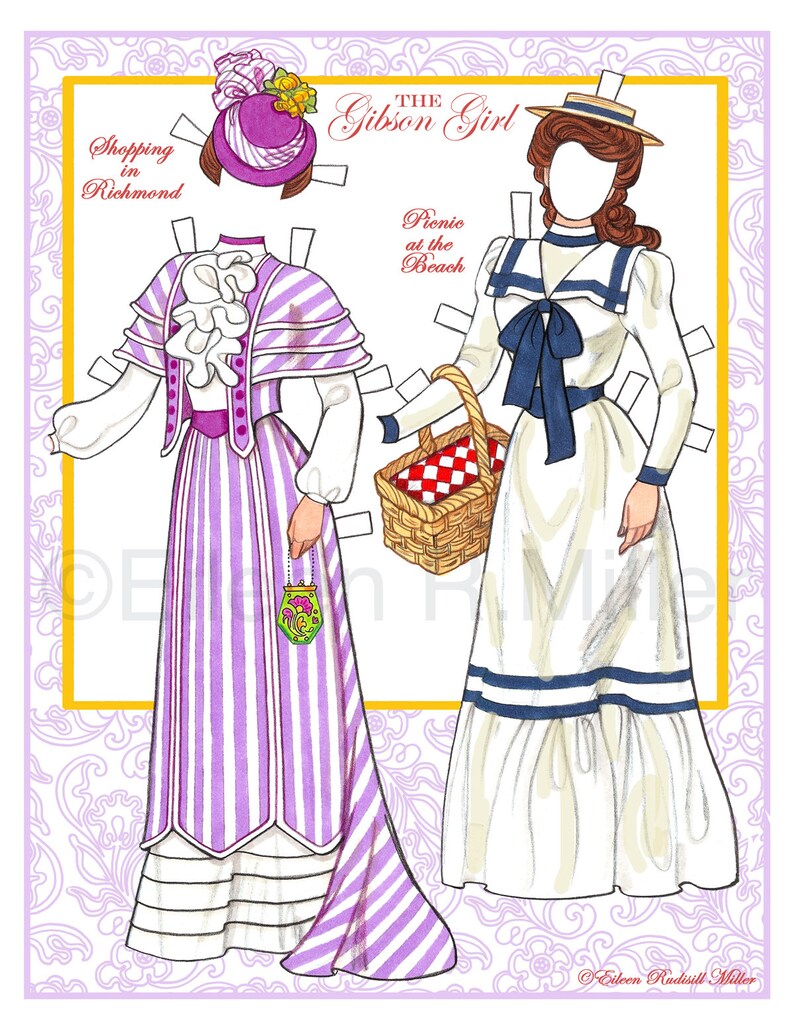 Gibson Girl Paper Doll Etsy UK