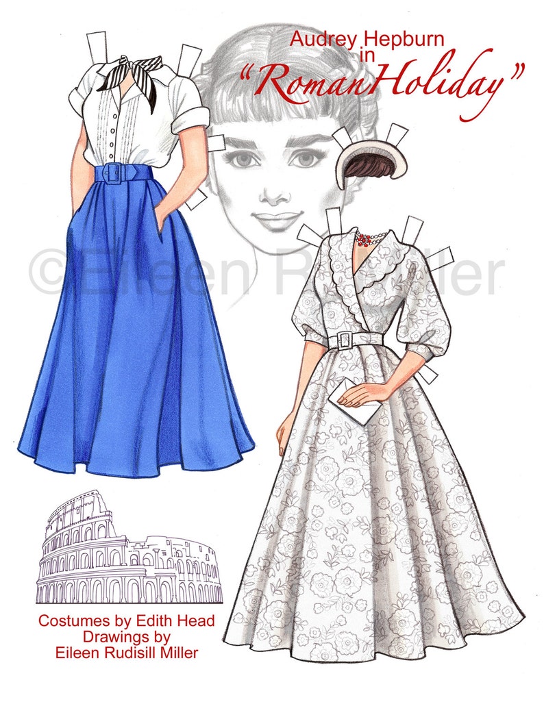 Audrey Hepburn in roman Holiday Paper Doll - Etsy