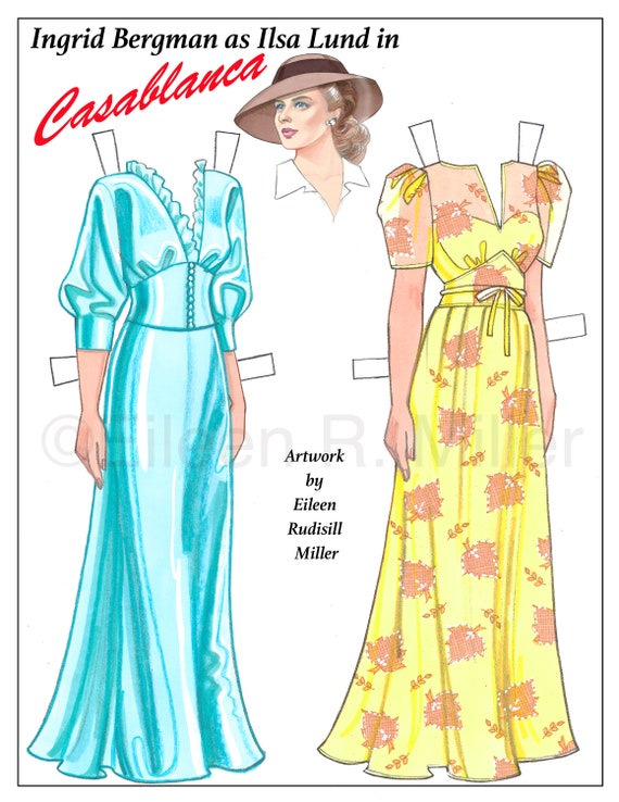 Ingrid Bergman in Casablanca Paper Doll - Etsy