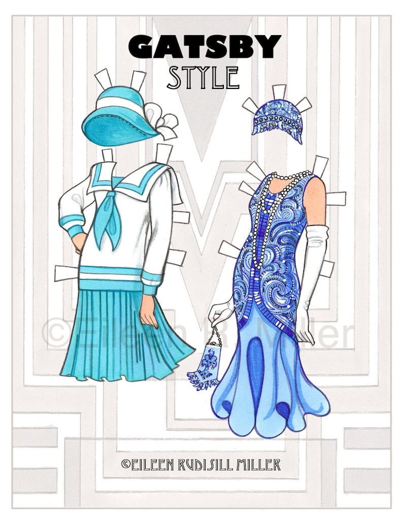 1920's Gatsby Style Paper Doll - Etsy