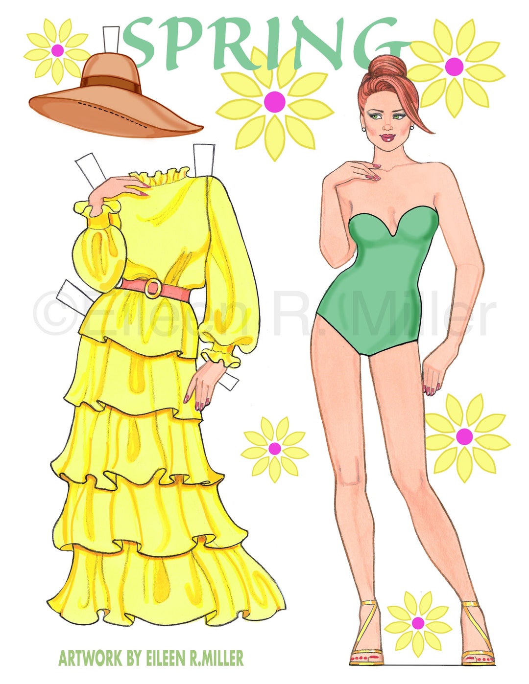 Spring Paper Dolls Spring Paper Doll - Etsy