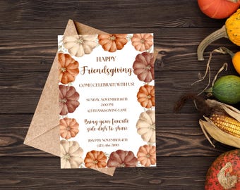 Friendsgiving/Thanksgiving Party Invitation (Digital Download)