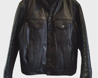 Vintage Leather Gap Jean Jacket 90s Old Trucker Jacket G Jean Type