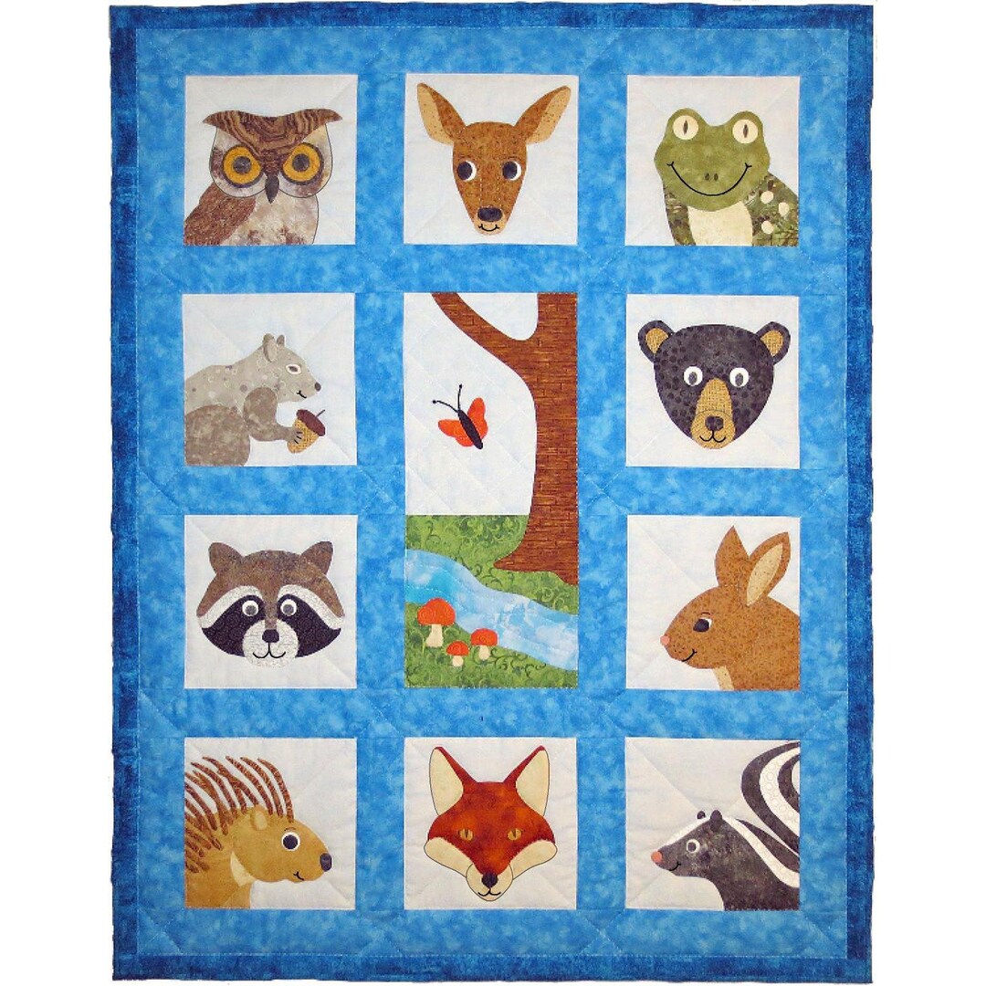 Whimsical Woodland Faces Quilt Pattern SCN-2067 - Paper Pattern - Etsy