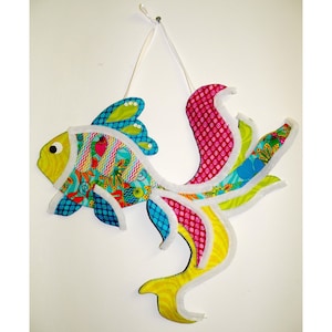 Motif de suspension murale poisson rouge BS2-351 - Patron en papier