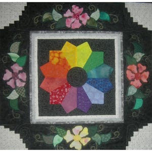 Assiette dans le jardin Patron de courtepointe BS2-202 - Patron en papier