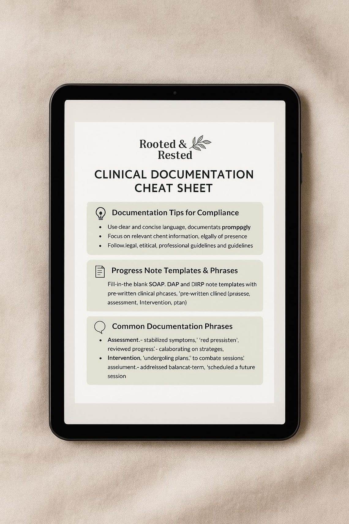 Clinical Documentation Cheat Sheet — Therapist Note Templates + Phrases ...